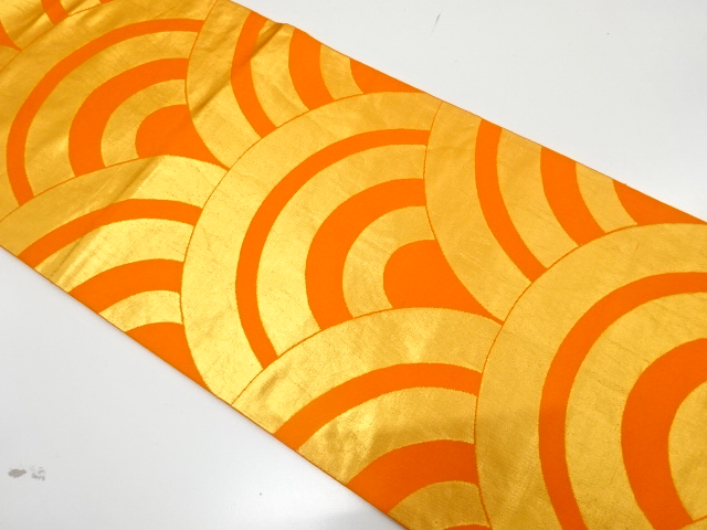 JAPANESE KIMONO / ANTIQUE FUKURO OBI / SILK / WOVEN SEIGAIHA